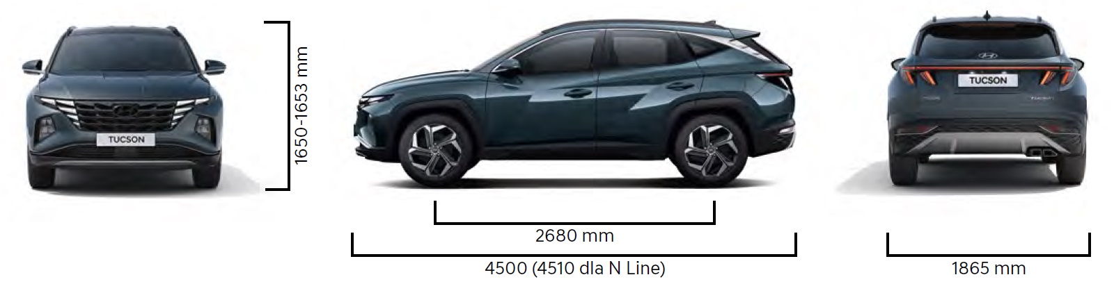nowy Hyundai Tucson - wymiary