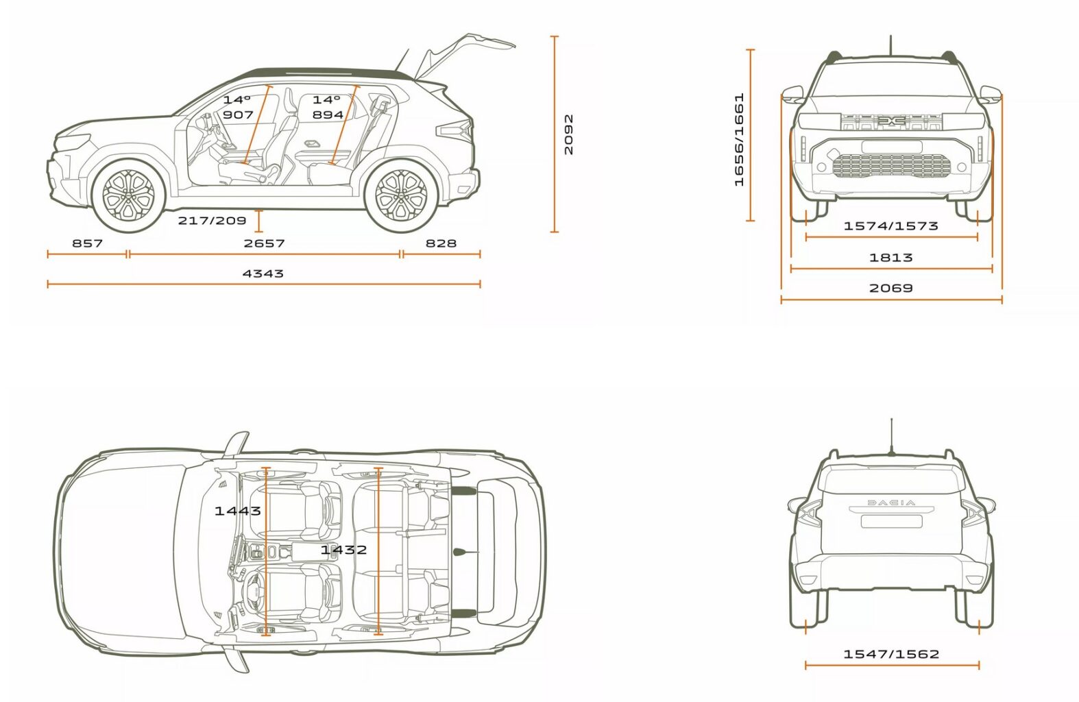 Dacia Duster - wymiary