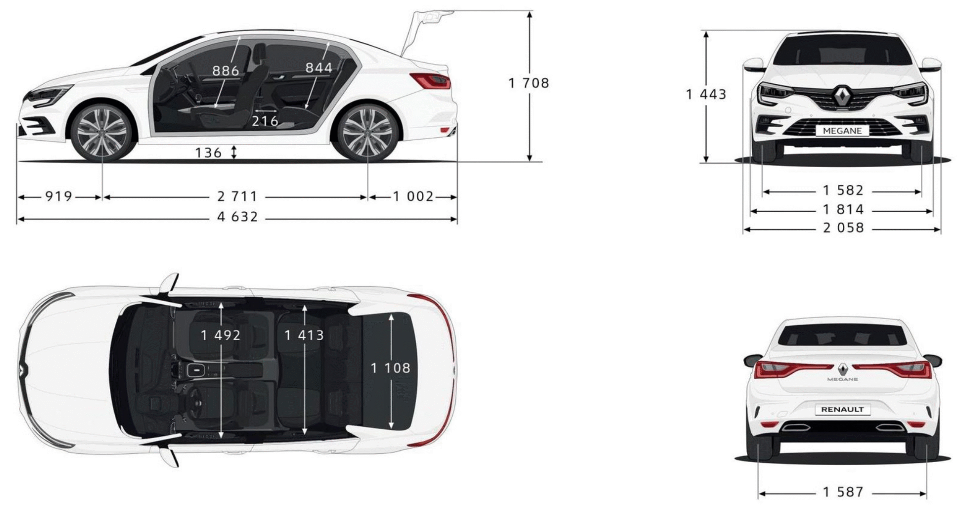 Renault Megane GrandCoupe wymiary